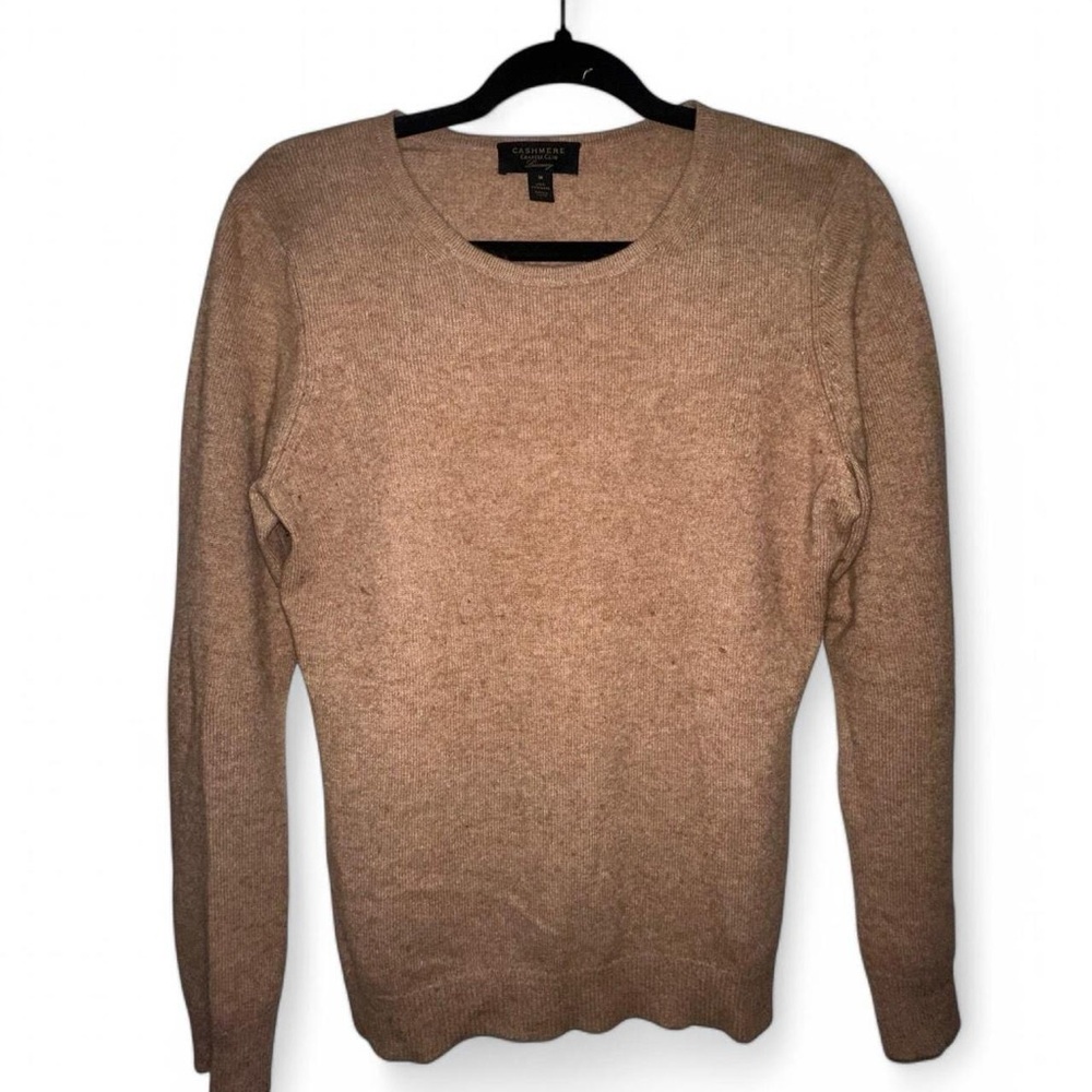 Charter Club Cream and Tan Crew Neck Sweater